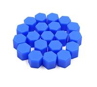 sourcing map 20pcs 17mm Rubber Car Wheel Tire Tyre Nut Screw Cover Caps Hub Protector Blue