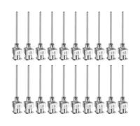sourcing map 20pcs 18Gauge Stainless Steel Dispensing Needles, 1" All Metal Glue Needle Tube Blunt Tips Luer Lock for Thick Liquids, Ink, Glue, Lab Use
