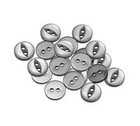 sourcing map 20pcs 18L Grey Round Sewing Buttons 11.5mm 15/32" Resin 2-Hole Fish Eye Craft Replacement Button for Craft Pants Dress Skirt Clothing Fastener Buttons