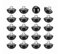 sourcing map 20pcs 18L Round Faux Pearl Buttons 11.5mm 4/8" Half Ball Dome Metal Shank Sewing Buttons Replacement DIY Small Button for Clothing Bridal Wedding Dress DIY Crafts, Black