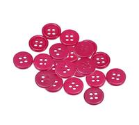 sourcing map 20pcs 18L Sewing Buttons 15/32"(11.5mm) Resin Round Flat 4-Hole Craft Replacement Buttons for Sewing Clothing and DIY, Rose Red