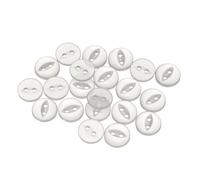 sourcing map 20pcs 18L White Round Sewing Buttons 11.5mm 15/32" Resin 2-Hole Fish Eye Craft Replacement Button for Craft Pants Dress Skirt Clothing Fastener Buttons