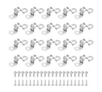 sourcing map 20Pcs 18mm(11/16") 304 Stainless Steel Rigid Pipe Strap, Two Hole Strap U Bracket Heavy Duty Pipe Conduit Clamp with Self-Tapping Screws for Hose Wire Cord Installation, Silver