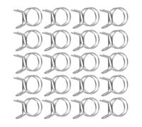sourcing map 20Pcs 19mm/0.75inch Inner Dia Double Wire Spring Hose Clamp, Stainless Steel Adjustable Spring Clips for Hose Fuel Line Silicone Tube Water Pipe Air Pipe