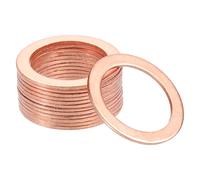 sourcing map 20Pcs 19mm x 26mm x 1mm Copper Flat Washers Screw for Bolt