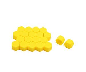 sourcing map 20pcs 19mm Yellow Wheel Tire Hub Screw Bolt Cover Nut Cap Lug Decoration for Car