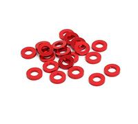 sourcing map 20pcs 1mm Thickness M3 Aluminum Alloy Flat Screw Washer Red