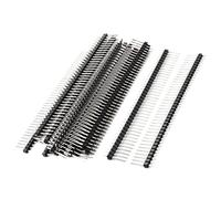 sourcing map 20Pcs 2.54mm Pitch Single Row 1x40 40Pin Male Pin Header Strip 15mm