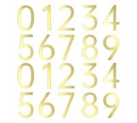 sourcing map 20Pcs 2.7 Inch House Numbers 0-9, Acrylic Self-adhesive Mailbox Door Stickers, Outdoor Address Signs for Office Hotel Apartments, Garden, Glossy Gold