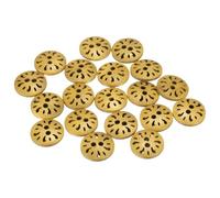 sourcing map 20pcs 2 Hole Flower Craft Sewing Button 13mm Handmade Wood Replacement Round Buttons for Clothing Decoration DIY Accessories, Beige