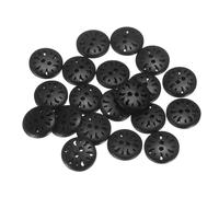 sourcing map 20pcs 2 Hole Flower Craft Sewing Button 13mm Handmade Wood Replacement Round Buttons for Clothing Decoration DIY Accessories, Black