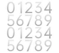 sourcing map 20Pcs 2 Inch House Numbers 0-9, Acrylic Self-adhesive Mailbox Door Stickers, Outdoor Address Signs for Office Hotel Apartments, Garden, Matte Silver