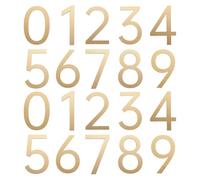 sourcing map 20Pcs 2 Inch House Numbers 0-9, Acrylic Self-adhesive Mailbox Door Stickers, Outdoor Address Signs for Office Hotel Apartments, Garden, Matte Bronze Gold