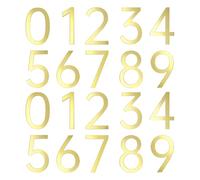 sourcing map 20Pcs 2 Inch House Numbers 0-9, Acrylic Self-adhesive Mailbox Door Stickers, Outdoor Address Signs for Office Hotel Apartments, Garden, Glossy Gold