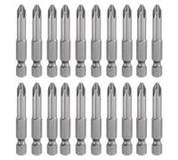 sourcing map 20pcs #2 Phillips Screwdriver Bit PH2 1/4" Hex Shank 2" (50mm) Long Magnetic S2 Steel Industrial Grade Screw Driver Bit Cross Head Electric Drill Bits 0.24" (6mm) Rod