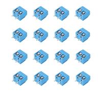 sourcing map 20Pcs 2 Pin PCB Mount Screw Terminal Block Connector 5mm 0.2 Inch Pitch PCB Wiring Terminal 300V 16A for 22-14AWG Cable, Blue