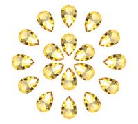 sourcing map 20Pcs 20 x 30mm Teardrop Rhinestones Glass Pointed Back Rhinestone Beads Gems for Jewelry Making Costume Crystal Embellishments Crafts,Yellow