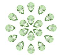 sourcing map 20Pcs 20 x 30mm Teardrop Rhinestones Glass Pointed Back Rhinestone Beads Gems for Jewelry Making Costume Crystal Embellishments Crafts,Light Green