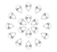 sourcing map 20Pcs 20 x 30mm Teardrop Rhinestones Glass Pointed Back Rhinestone Beads Gems for Jewelry Making Costume Crystal Embellishments Crafts,White