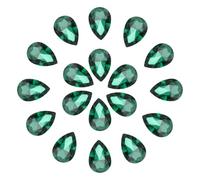 sourcing map 20Pcs 20 x 30mm Teardrop Rhinestones Glass Pointed Back Rhinestone Beads Gems for Jewelry Making Costume Crystal Embellishments Crafts,Blue Green