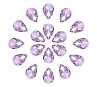 sourcing map 20Pcs 20 x 30mm Teardrop Rhinestones Glass Pointed Back Rhinestone Beads Gems for Jewelry Making Costume Crystal Embellishments Crafts,Light Purple