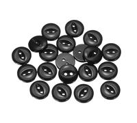 sourcing map 20pcs 20L Black Round Sewing Buttons 12.5mm 1/2" Resin 2-Hole Fish Eye Craft Replacement Button for Craft Pants Dress Skirt Clothing Fastener Buttons