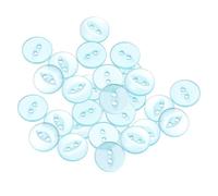 sourcing map 20pcs 20L Lake Blue Round Sewing Buttons 12.5mm 1/2" Resin 2-Hole Fish Eye Craft Replacement Button for Craft Pants Dress Skirt Clothing Fastener Buttons