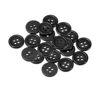 sourcing map 20pcs 20L Sewing Buttons 1/2"(12.5mm) Resin Round Flat 4-Hole Craft Replacement Buttons for Sewing Clothing and DIY, Black