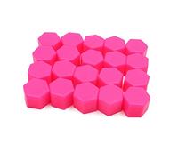 sourcing map 20pcs 21mm Rubber Car Wheel Tire Nut Screw Lug Cover Caps Hub Pink