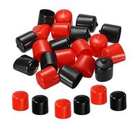 sourcing map 20pcs 23mm Rubber End Caps Cover Assortment Vinyl Screw Thread Protector Round PVC Vacuum Caps for Screw Bolt Pipe, Black Red