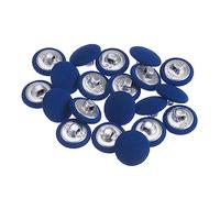 sourcing map 20pcs 24L Fabric Cloth Covered Button 15mm Metal Shank Round Sewing Buttons for Suits Dress Blouses, Deep Blue