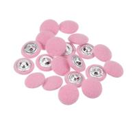 sourcing map 20pcs 24L Fabric Cloth Covered Button 15mm Round Holes Metal Shank Sewing Buttons for Suits Dress Blouses, Light Pink
