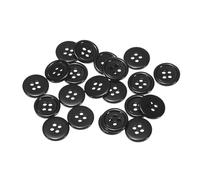sourcing map 20pcs 24L Sewing Buttons 5/8"(15mm) Resin Round Flat 4-Hole Craft Replacement Buttons for Sewing Clothing and DIY, Black