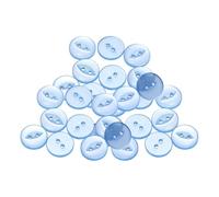 sourcing map 20pcs 24L Sky Blue Round Sewing Buttons 15mm 5/8" Resin 2-Hole Fish Eye Craft Replacement Button for Craft Pants Dress Skirt Clothing Fastener Buttons