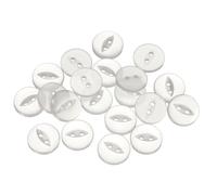 sourcing map 20pcs 24L White Round Sewing Buttons 15mm 5/8" Resin 2-Hole Fish Eye Craft Replacement Button for Craft Pants Dress Skirt Clothing Fastener Buttons