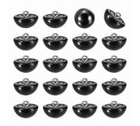 sourcing map 20pcs 28L Round Faux Pearl Buttons 18mm 6/8" Half Ball Dome Metal Shank Sewing Buttons Replacement DIY Small Button for Clothing Bridal Wedding Dress DIY Crafts, Black