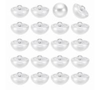 sourcing map 20pcs 28L Round Faux Pearl Buttons 18mm 6/8" Half Ball Dome Metal Shank Sewing Buttons Replacement DIY Small Button for Clothing Bridal Wedding Dress DIY Crafts, Bright White