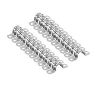 sourcing map 20pcs 3/4 Inch 20mm Conduit Clamps, M20 U Tube Pipe Clamp, Stainless Steel Rigid Pipe Strap, U Shaped Bracket with Two Hole for Pipe Tube Hose Wire Cord Fixing