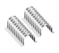 sourcing map 20pcs 3 Inch 76mm Conduit Clamps, M76 U Tube Pipe Clamp, Stainless Steel Rigid Pipe Strap, U Shaped Bracket with Two Hole for Pipe Tube Hose Wire Cord,Thick