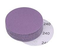 sourcing map 20Pcs 3-Inch Purple Sanding Discs 240 Grits Hook and Loop Professional Aluminum Oxide Sand Paper Wet Dry Polish for Wood Metal Paint Finishing