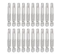 sourcing map 20pcs #3 Phillips Screwdriver Bit PH3 1/4" Hex Shank 2" (50mm) Long 6mm Rod Magnetic Cross Head Drill Bits S2 Steel Industrial Screw Driver Bit for Electric Power Tools, Gray