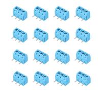 sourcing map 20Pcs 3 Pin PCB Mount Screw Terminal Block Connector 5mm 0.2 Inch Pitch PCB Wiring Terminals 300V 16A for 22-14AWG Cable, Blue