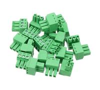 sourcing map 20PCS 3-Pin PCB Mount Screw Terminal Block Connectors 3.81mm/0.15inch Pitch Circuit Board Connectors for Home Appliances, Industrial Projects