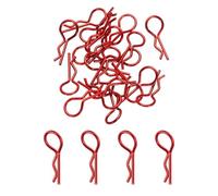 sourcing map 20pcs 30-Degree Angle RC Body Clips Bent Springy R Pins 25x1.4x10mm for All 1/8 1/10 Scale Model RC Car Crawler Truck Shell Replacement(Red)