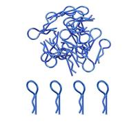 sourcing map 20pcs 30-Degree Angle RC Body Clips Bent Springy R Pins 25x1.4x10mm for All 1/8 1/10 Scale Model RC Car Crawler Truck Shell Replacement(Blue)
