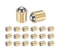 sourcing map 20Pcs 304 Stainless Steel Ball Plunger, 5mm Dia. Ball Catch Latch Smooth Push Fit Spring Plunger Precision Positioning End Force 30N for Mechanical Devices, Furniture (6x9mm)