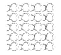 sourcing map 20Pcs 30mm/1.18inch Inner Dia Double Wire Spring Hose Clamp, Stainless Steel Adjustable Spring Clips for Hose Fuel Line Silicone Tube Water Pipe Air Pipe