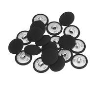 sourcing map 20pcs 32L Fabric Cloth Covered Button 20mm Metal Shank Round Sewing Buttons for Suits Dress Blouses, Black
