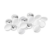 sourcing map 20pcs 32L Fabric Cloth Covered Button 20mm Round Metal Shank Sewing Buttons for Suits Dress Blouses Sweaters, White