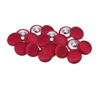 sourcing map 20pcs 32L Fabric Cloth Covered Button 20mm Round Metal Shank Sewing Buttons for Suits Dress Blouses Sweaters, Red